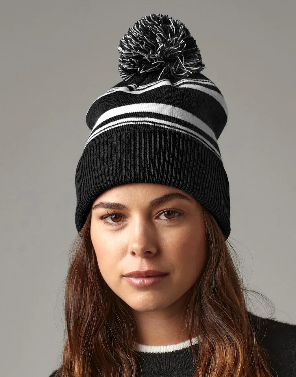 Striped Fan Beanie