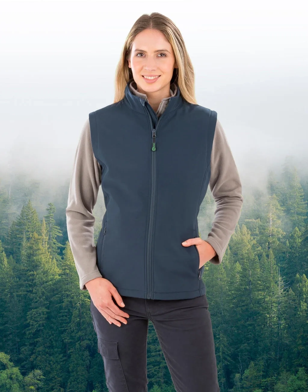 Women's Recycled 2-Layer Printable Softshell B/W