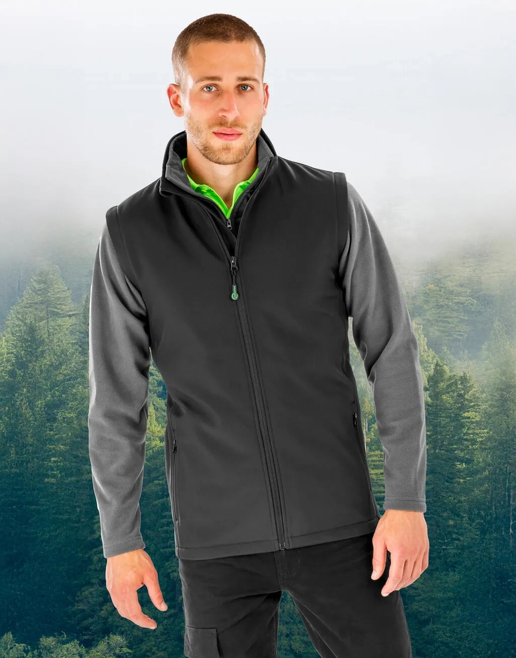 Men's Recycled 2-Layer Printable Softshell B/W