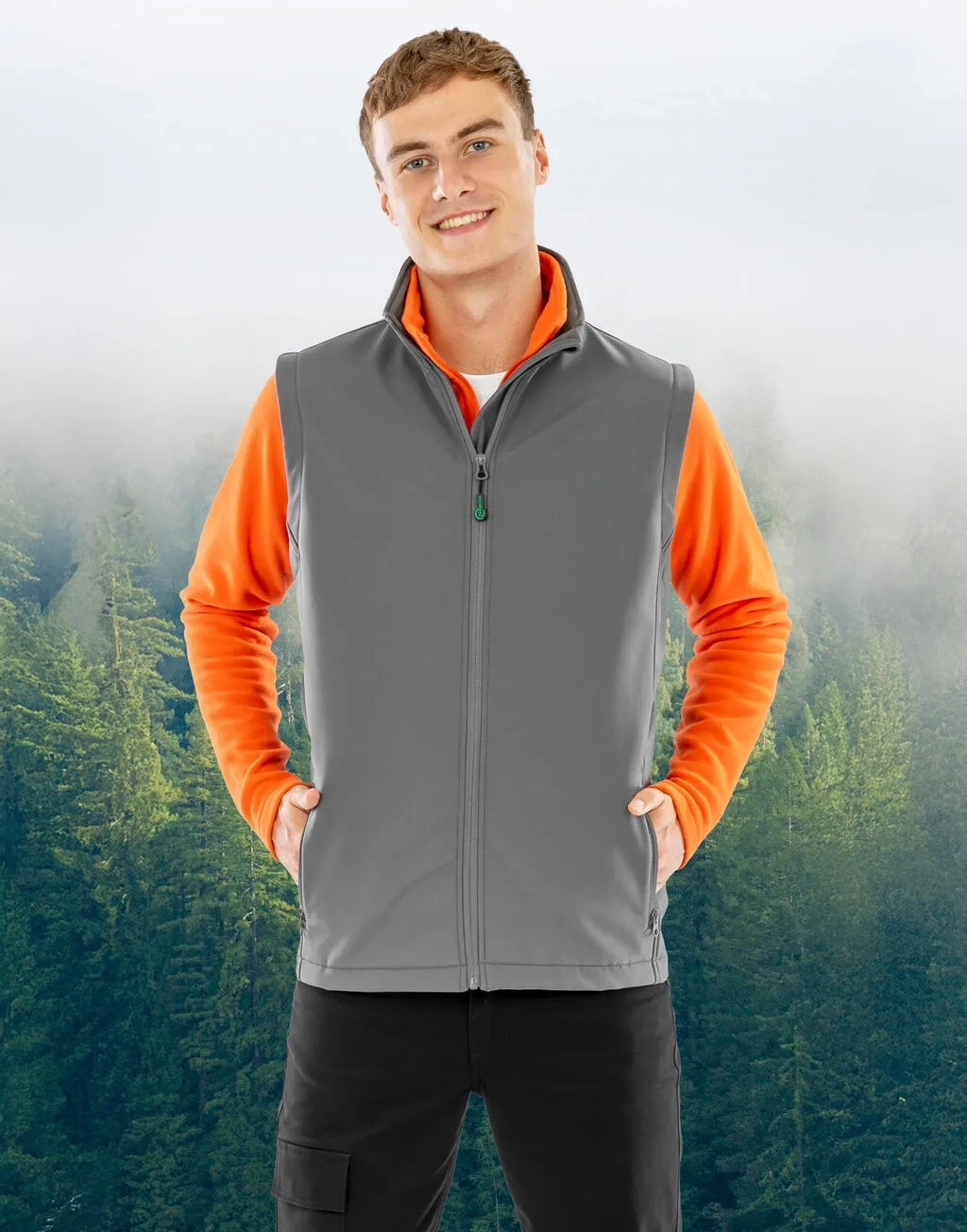 Men's Recycled 2-Layer Printable Softshell B/W
