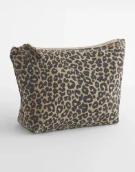 Leopard Print Canvas Accessory Bag