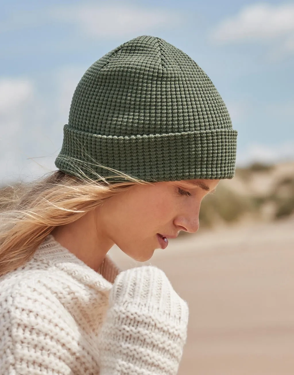 Organic Cotton Waffle Beanie