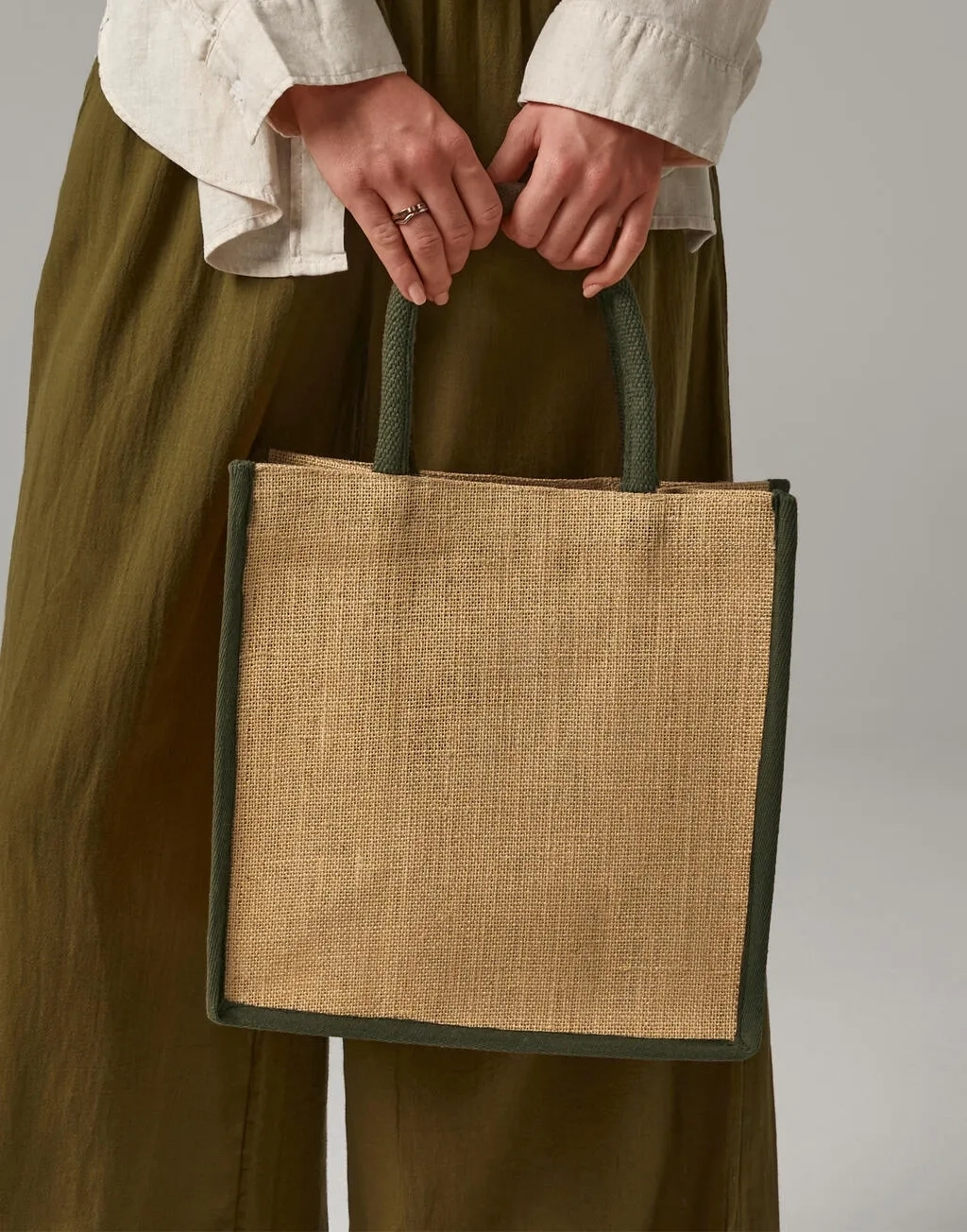 Natural Starched Jute Midi Tote