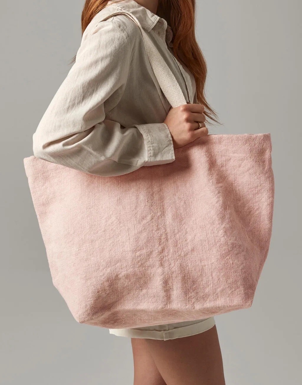 Soft Washed Jute Beach Bag