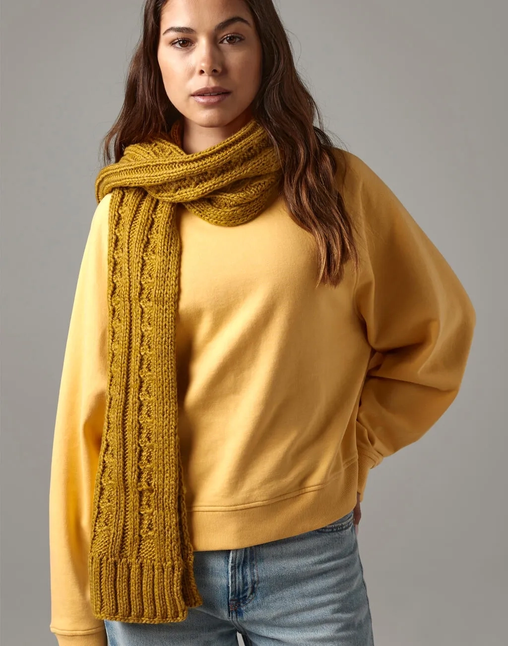 Cable Knit Melange Scarf