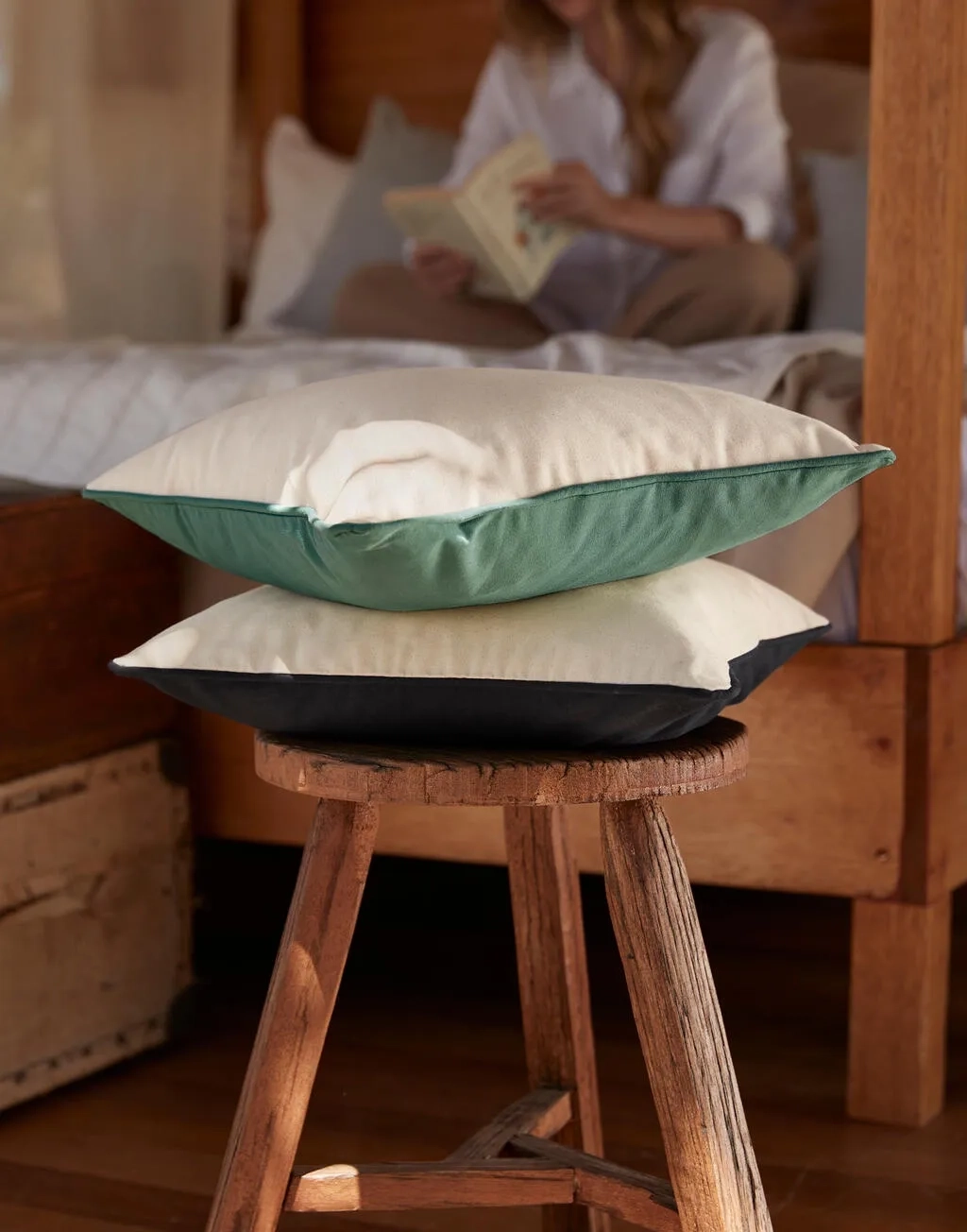 Fairtrade Cotton Piped Cushion Cover