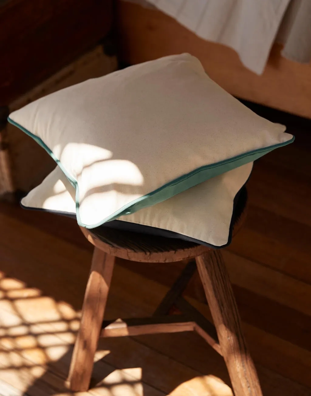Fairtrade Cotton Piped Cushion Cover