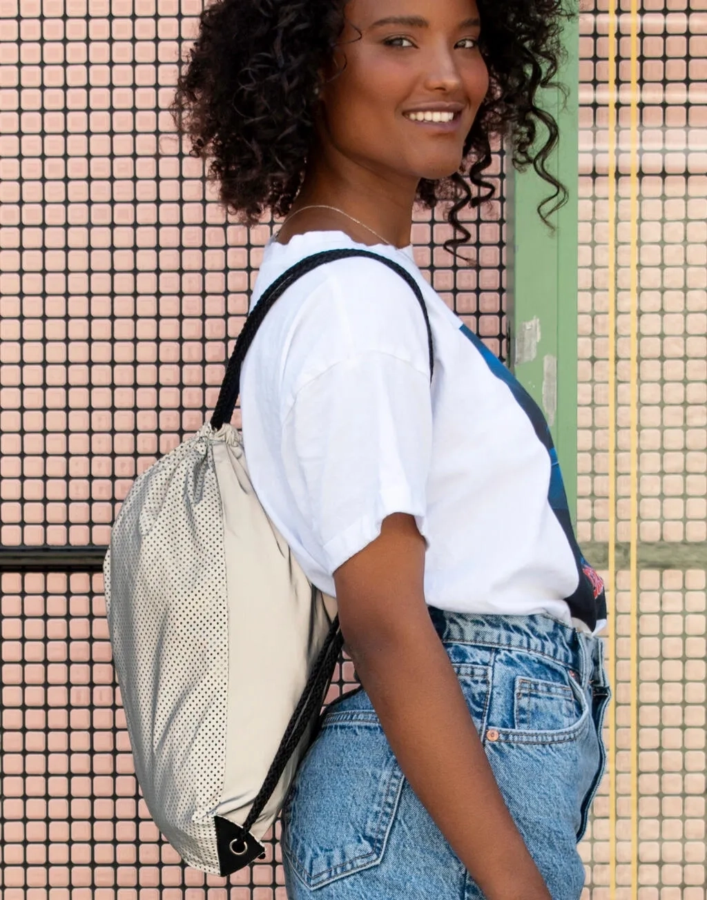 Stafford Reflective Drawstring Backpack