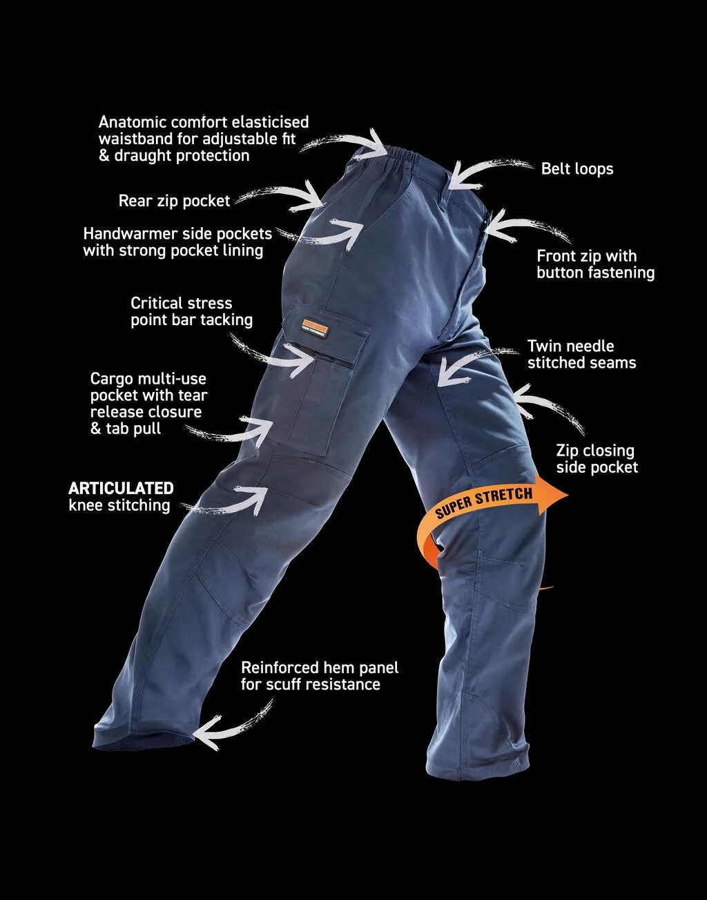 Work Guard Stretch Trousers Long