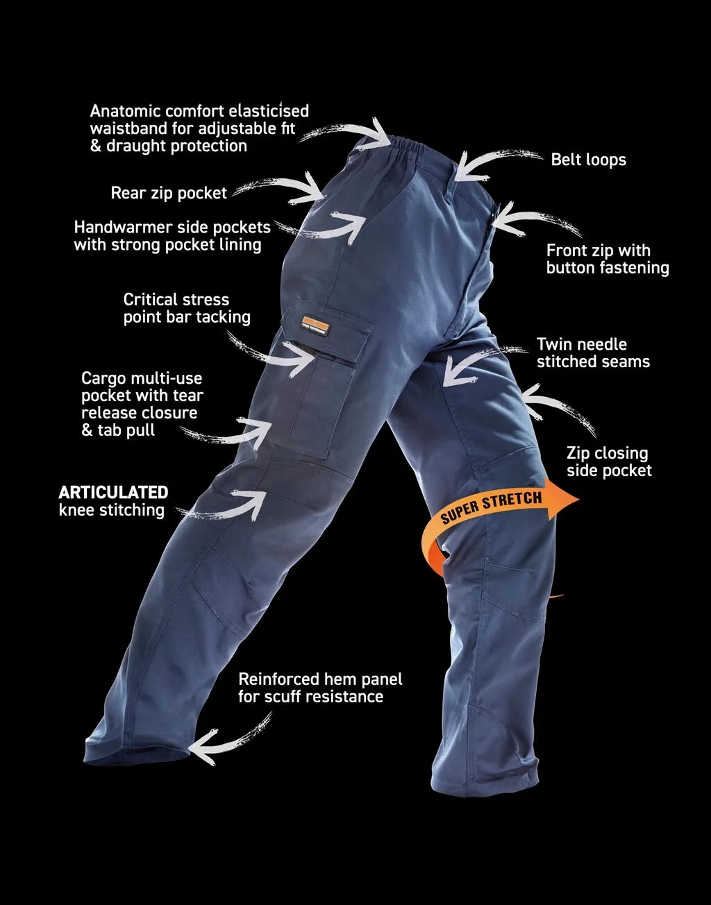 Work Guard Stretch Trousers Reg