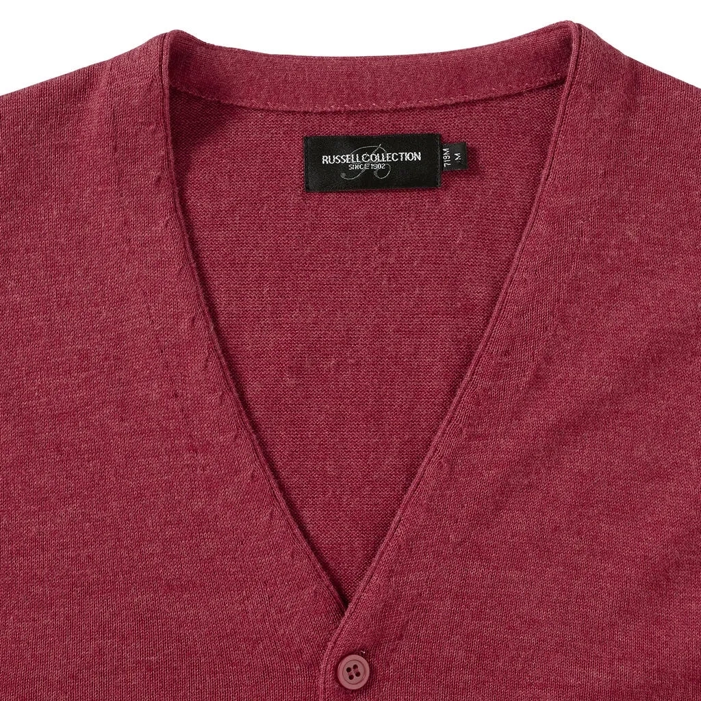 Men's V-Neck Sleeveless Knitted Cardigan