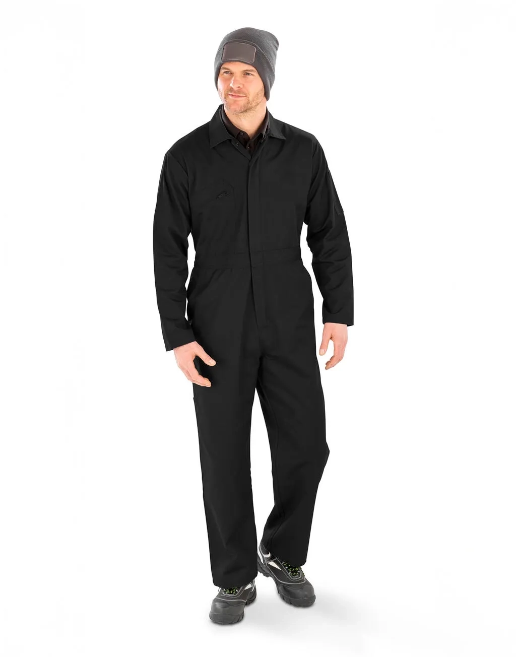 Recycled Action Overall with Zip Front