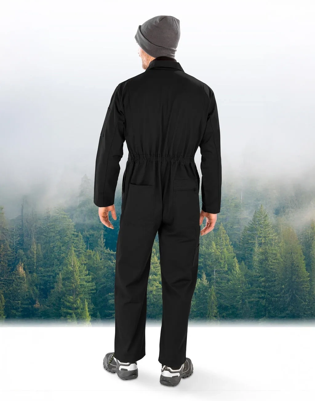 Recycled Action Overall with Zip Front