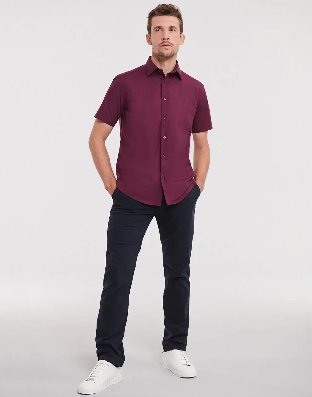 Fitted Short Sleeve Stretch Shirt