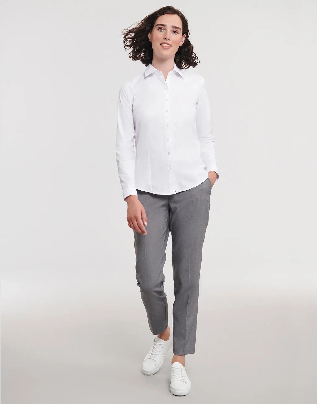 Ladies' LS Herringbone Shirt