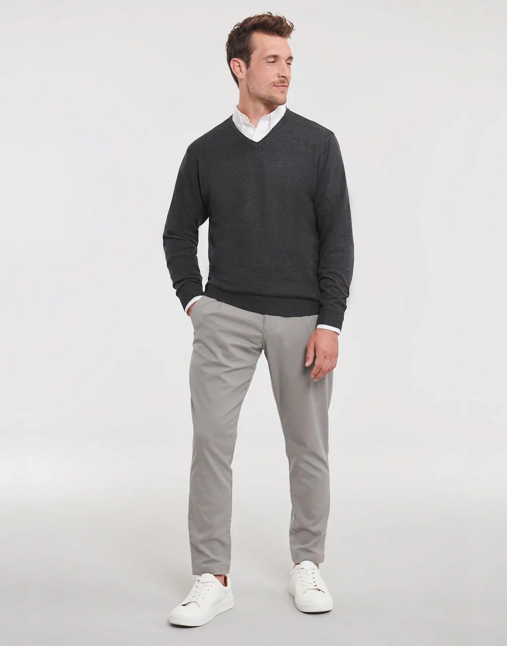 Men's V-Neck Knitted Pullover