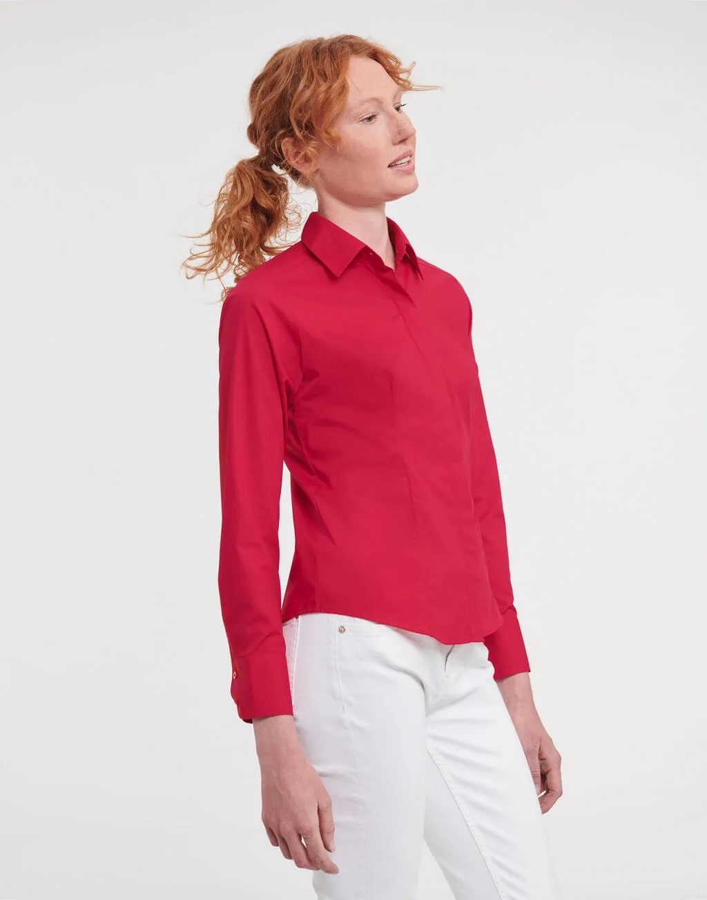 Ladies' LS Fitted Poplin Shirt