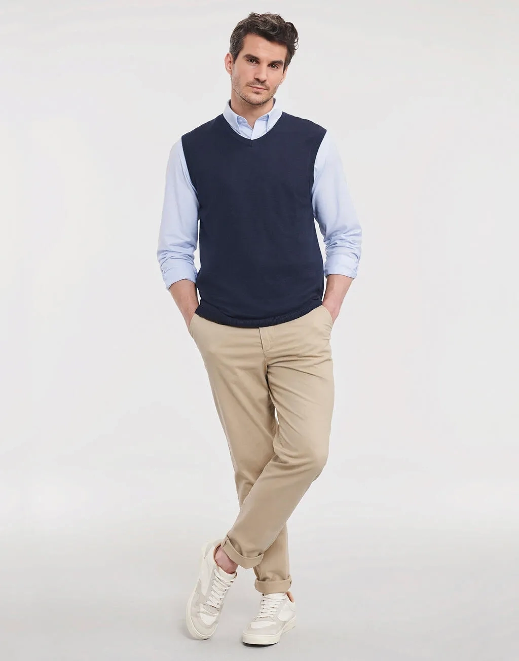 Adults' V-Neck Sleeveless Knitted Pullover