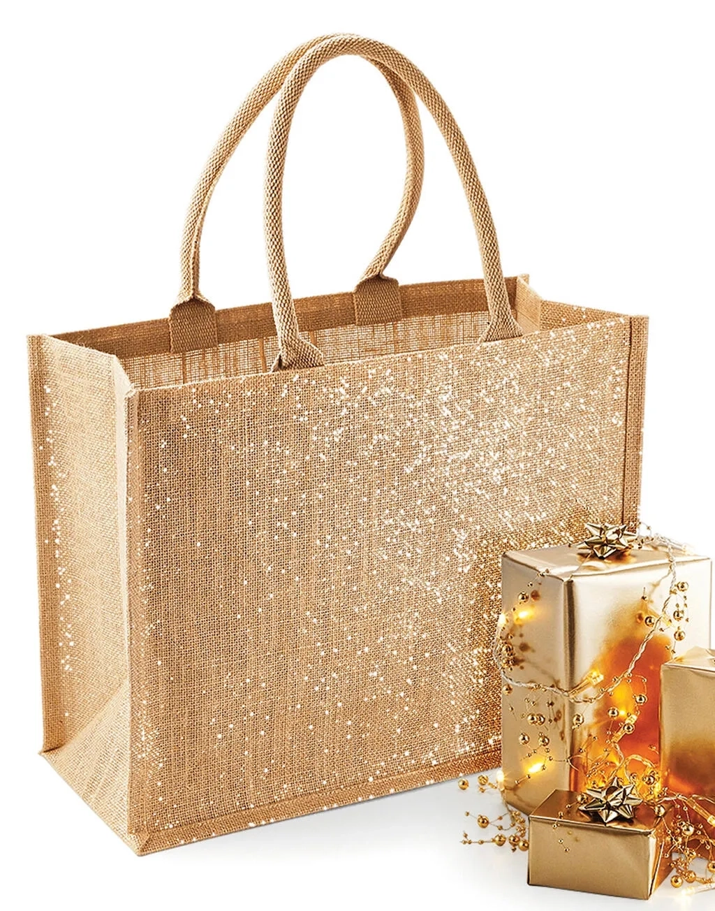 Shimmer Jute Shopper