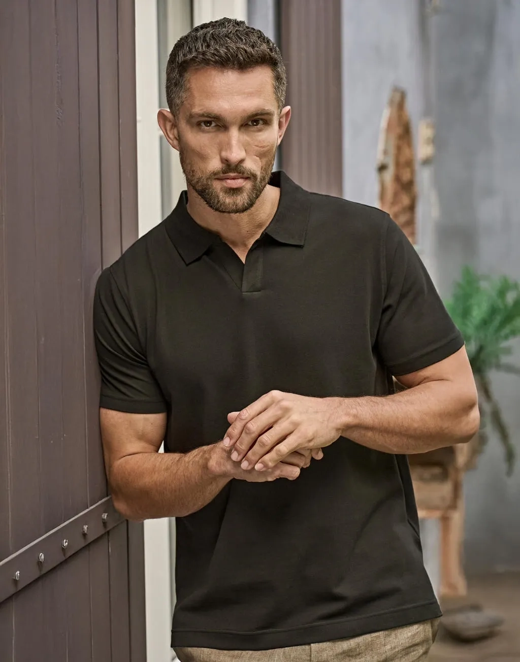Luxury Stretch V-Neck Polo