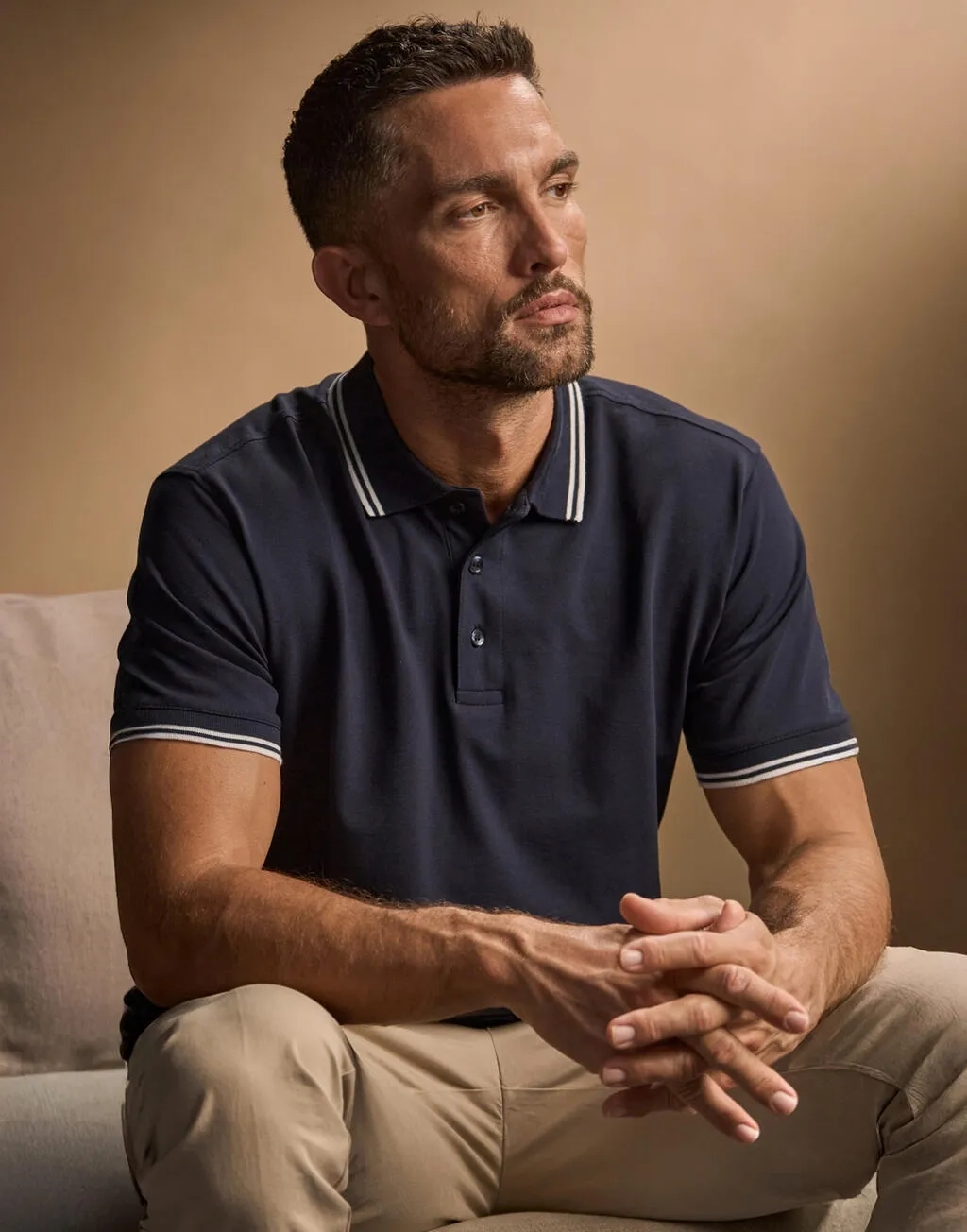 Luxury Stripe Stretch Polo