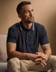 Luxury Stripe Stretch Polo