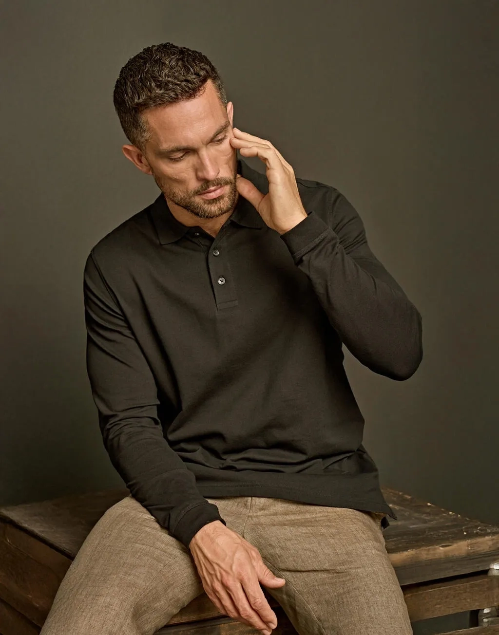 Luxury LS Stretch Polo