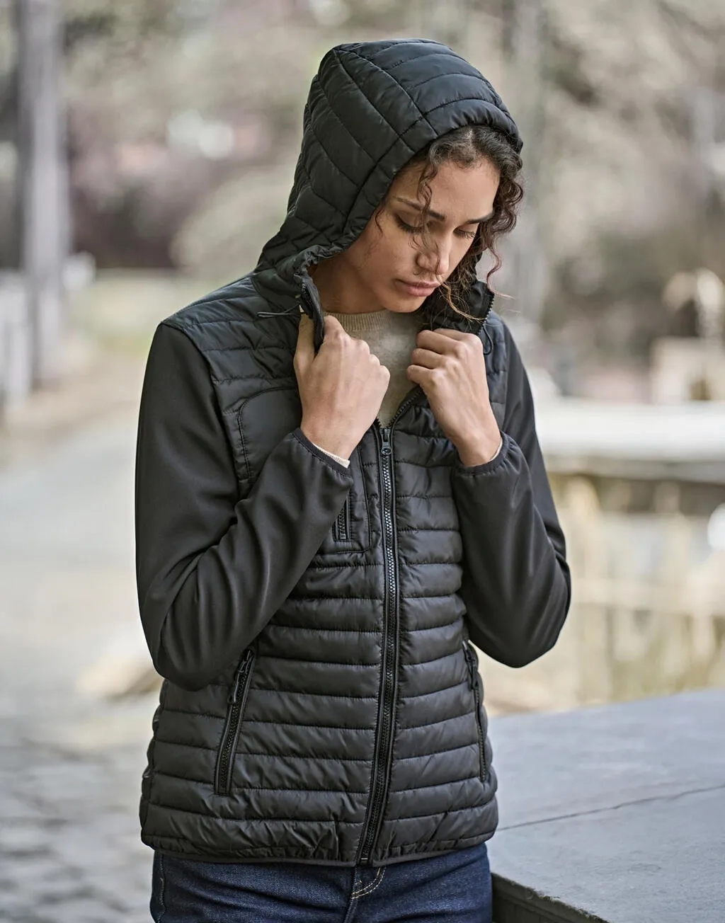 Ladies' Hooded Crossover Jacket