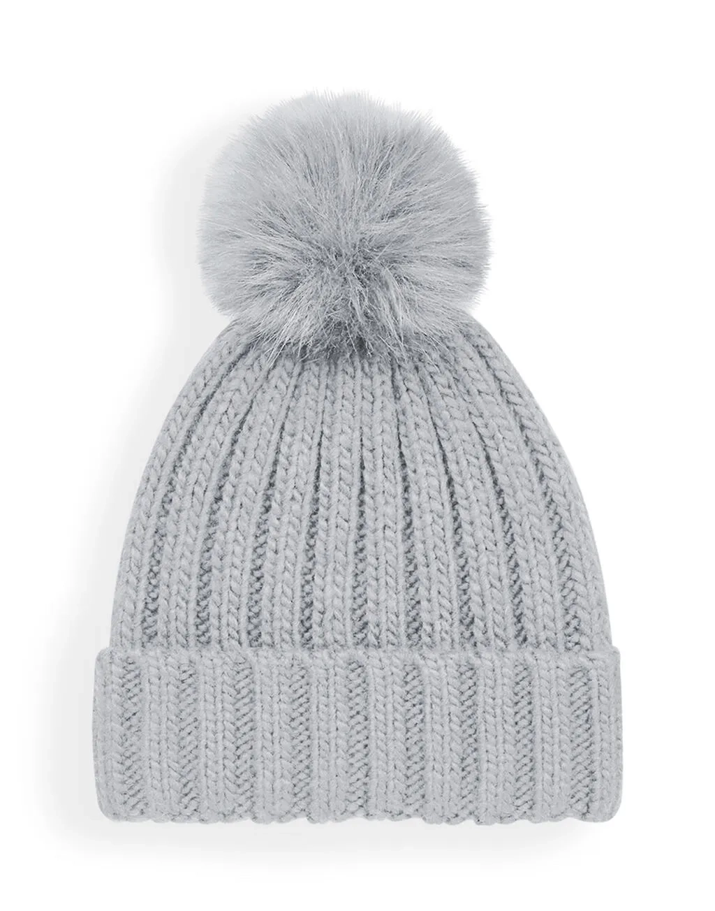 Verbier Fur Pop Pom Chunky Beanie