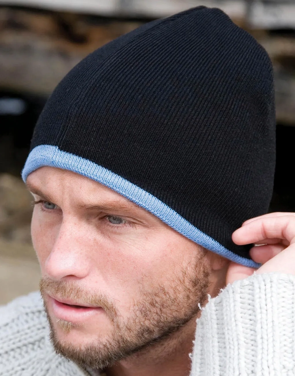 Soft Feel Cuffless Reversible Beanie