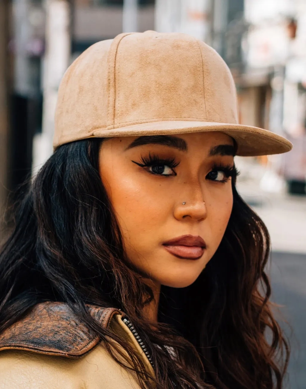 Suede Leather Snapback