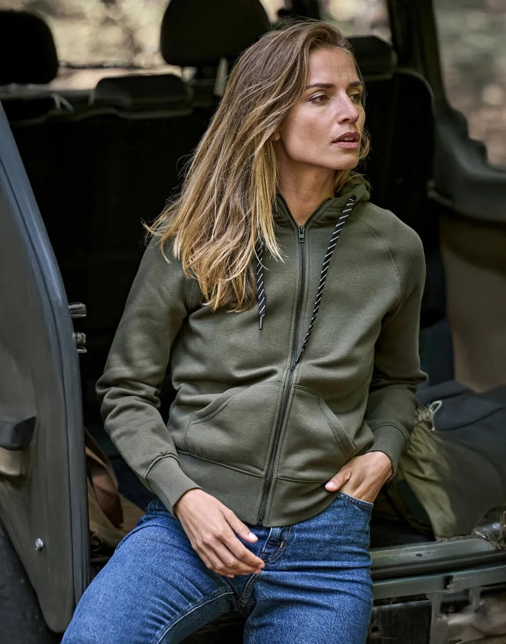 Ladies Fashion Full Zip Hood