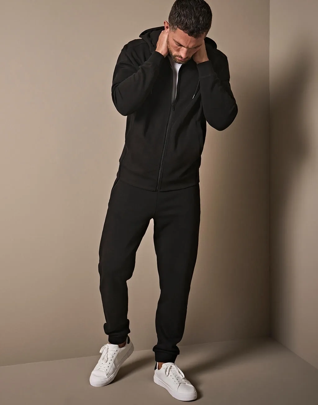 Ribbed Interlock Hooded Full Zip