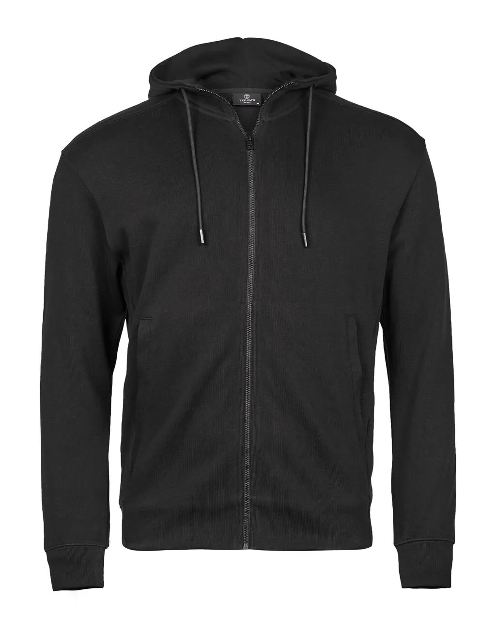 Ribbed Interlock Hooded Full Zip