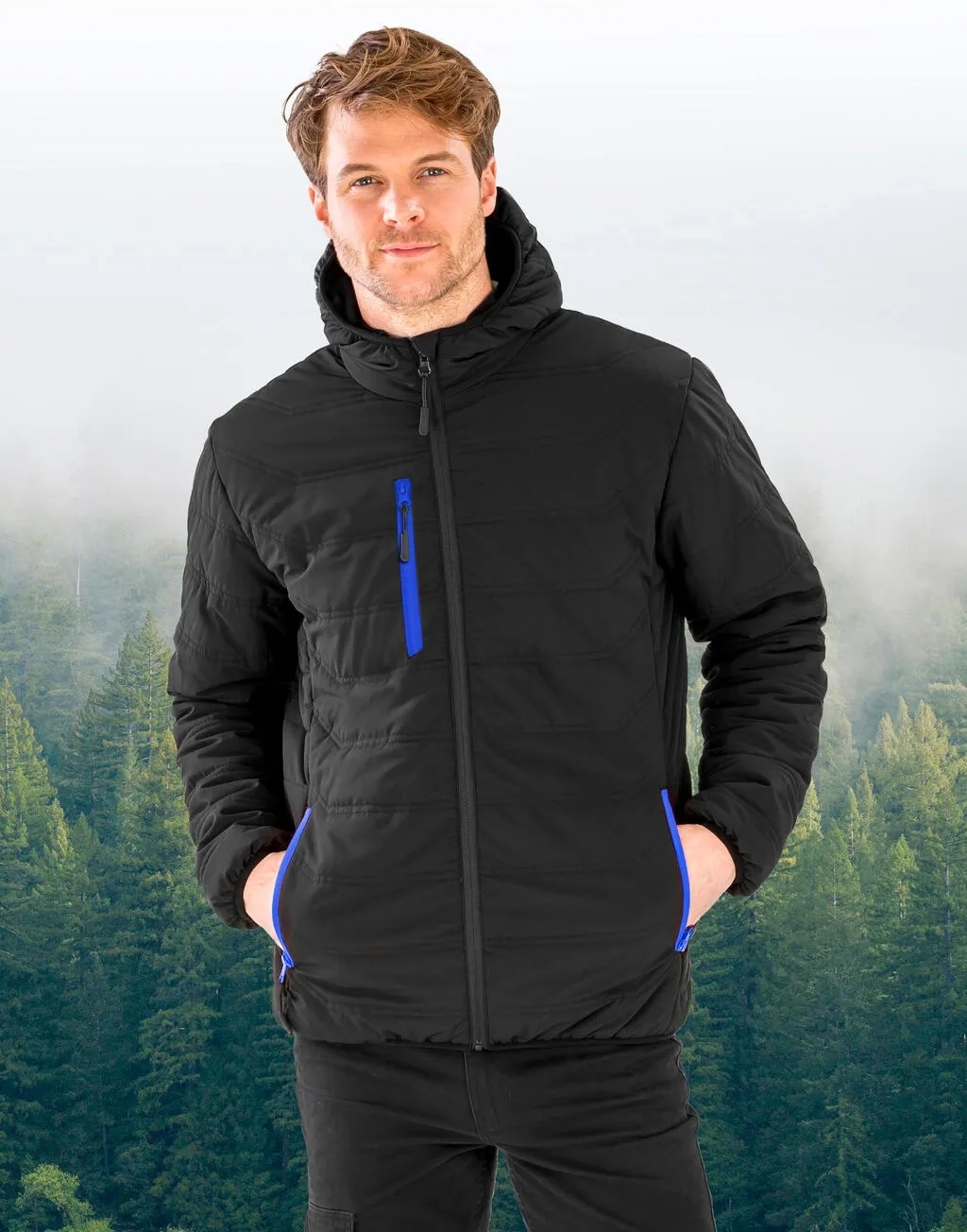 Black Compass Padded Winter Jacket