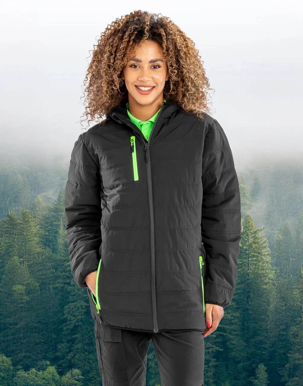 Black Compass Padded Winter Jacket