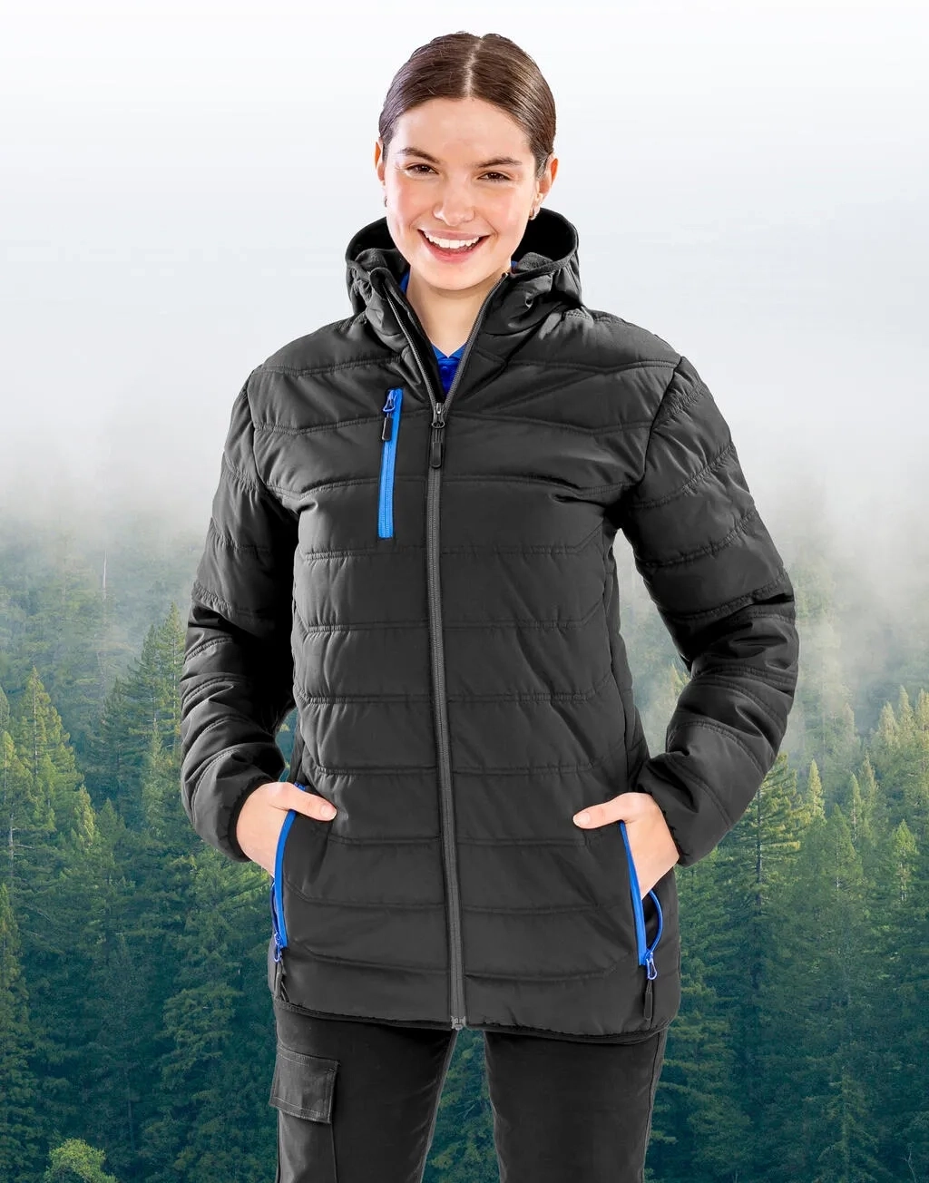 Black Compass Padded Winter Jacket
