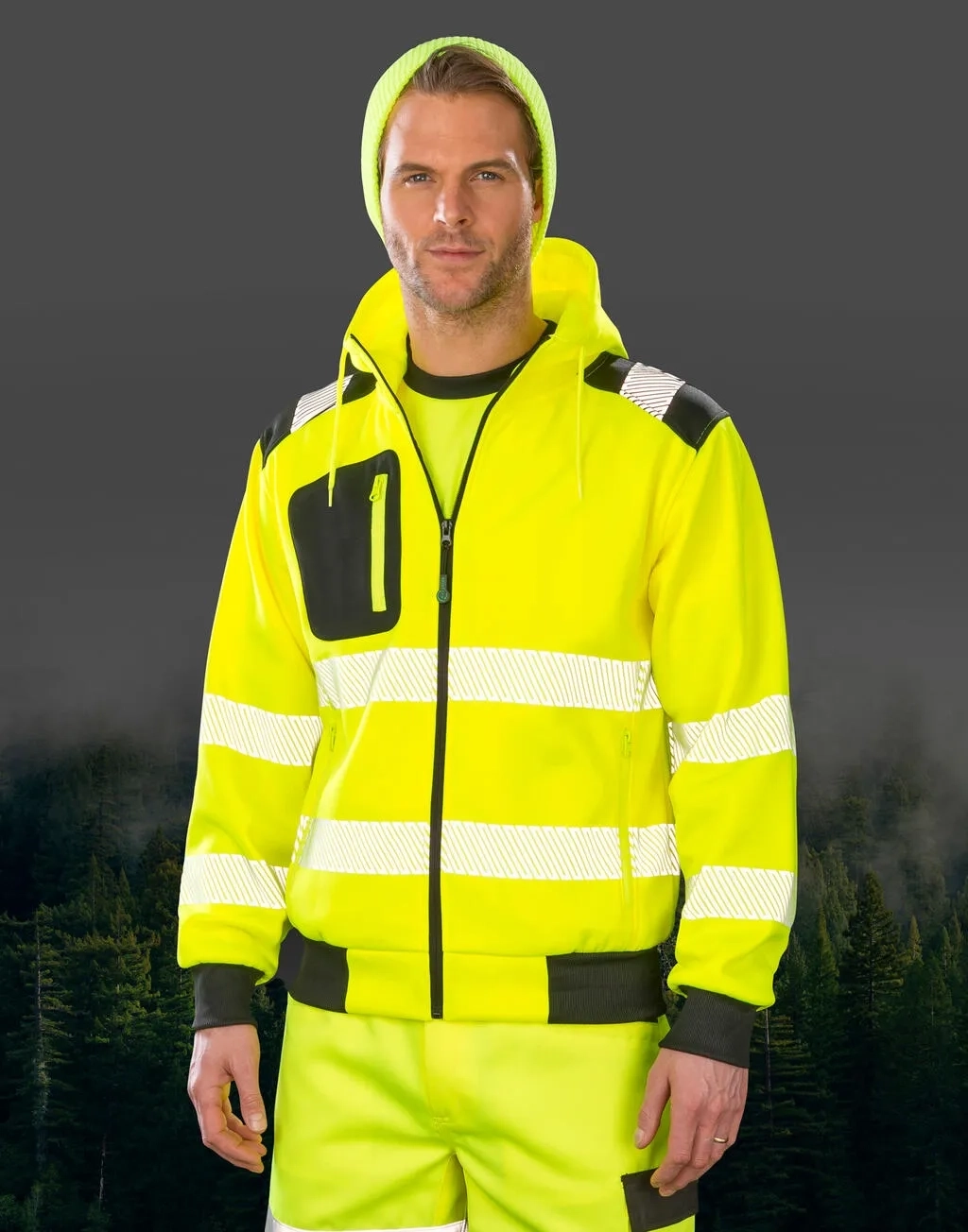 Recycled Robust Zipped Safety Hoody