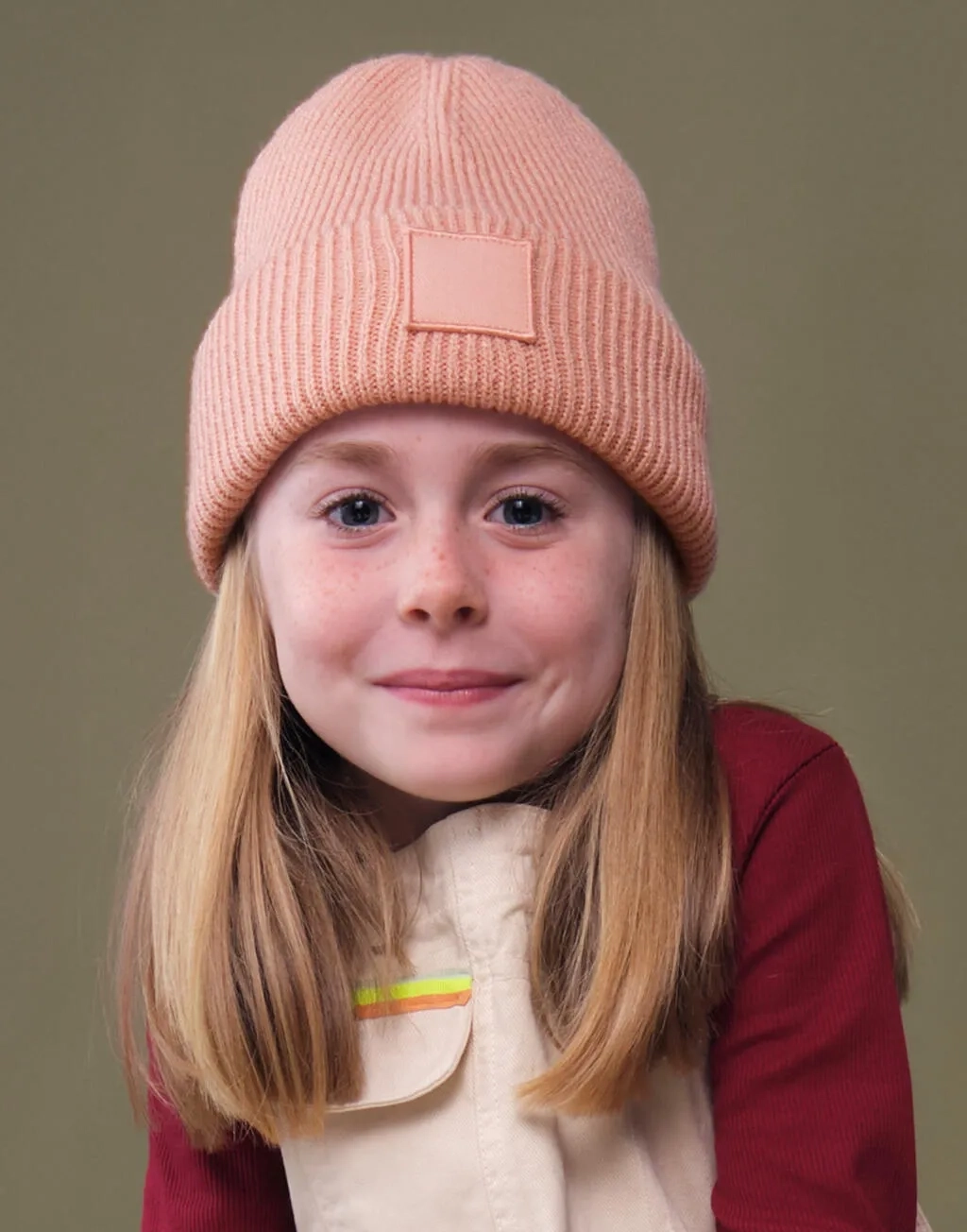 Kids Deep Cuffed Tonal Patch Beanie
