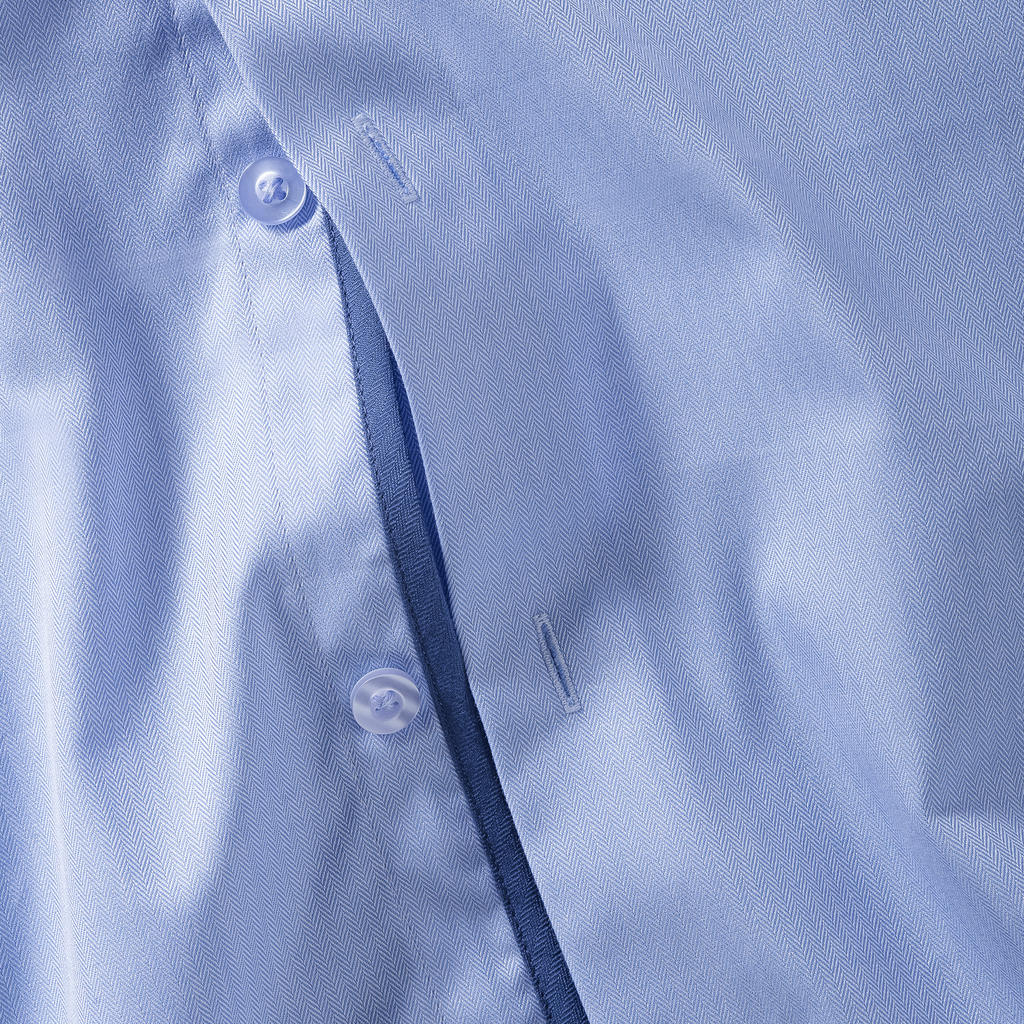 Tailored Contrast Herringbone Shirt LS