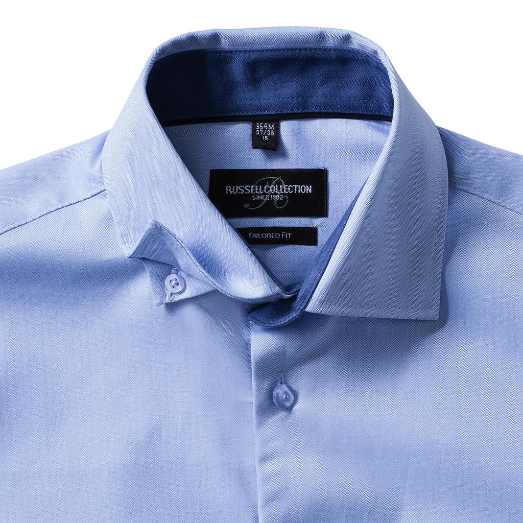 Tailored Contrast Herringbone Shirt LS