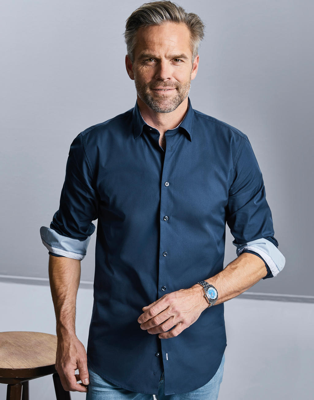 Men`s LS Tailored Contrast Ultimate Stretch Shirt