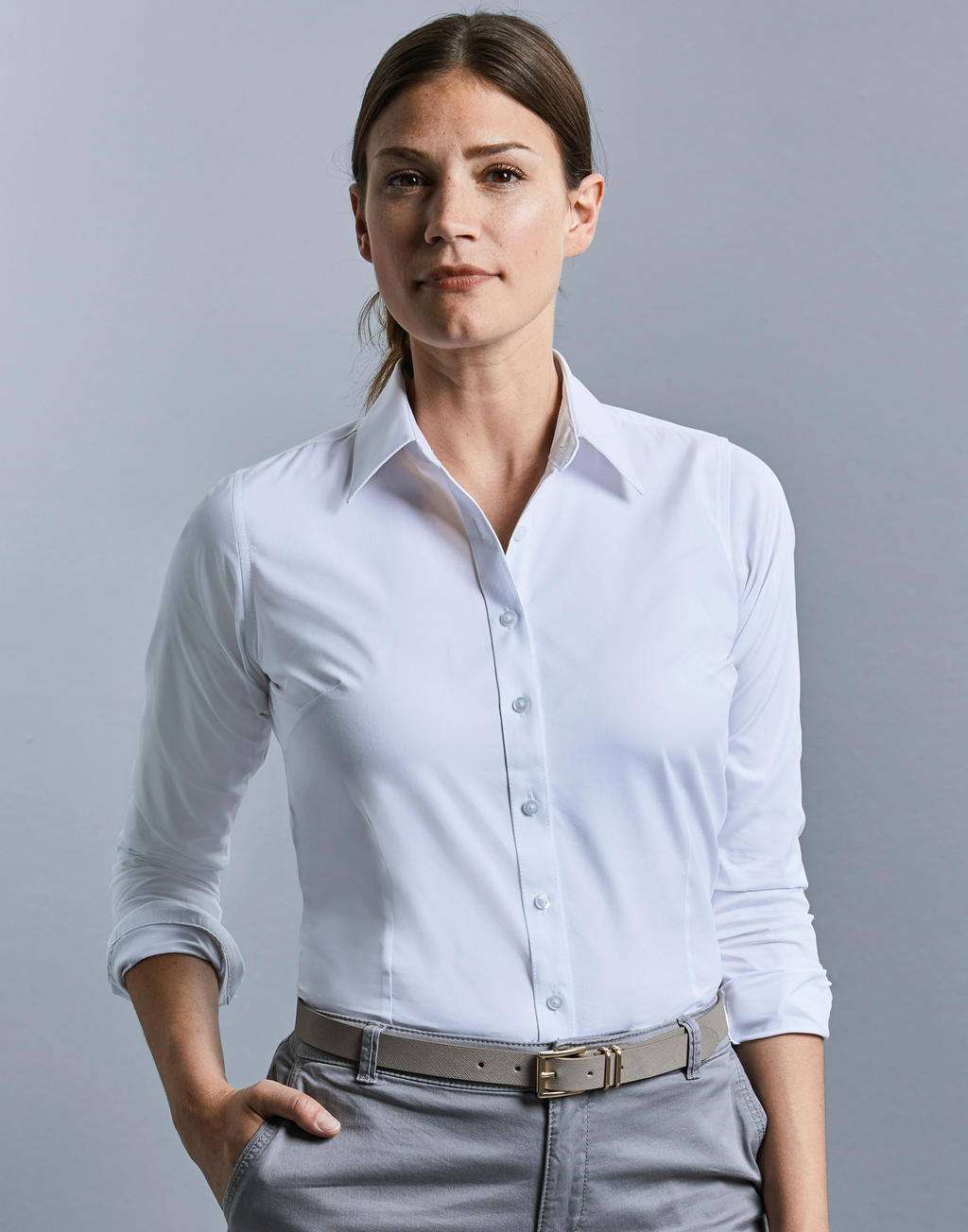 Ladies` LS Tailored Coolmax® Shirt