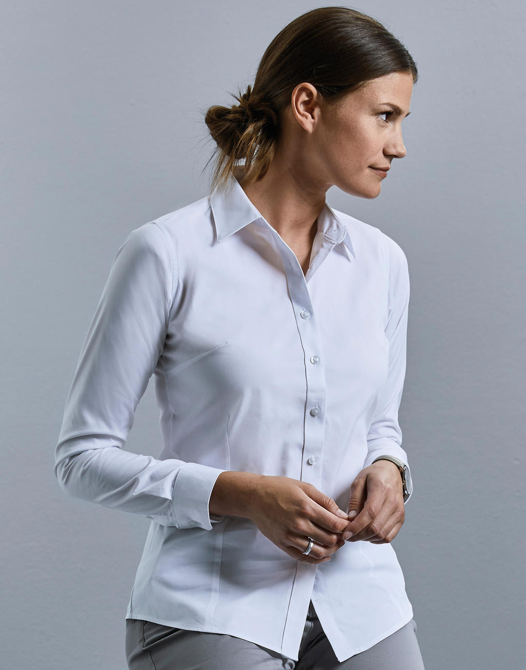 Ladies` LS Tailored Coolmax® Shirt
