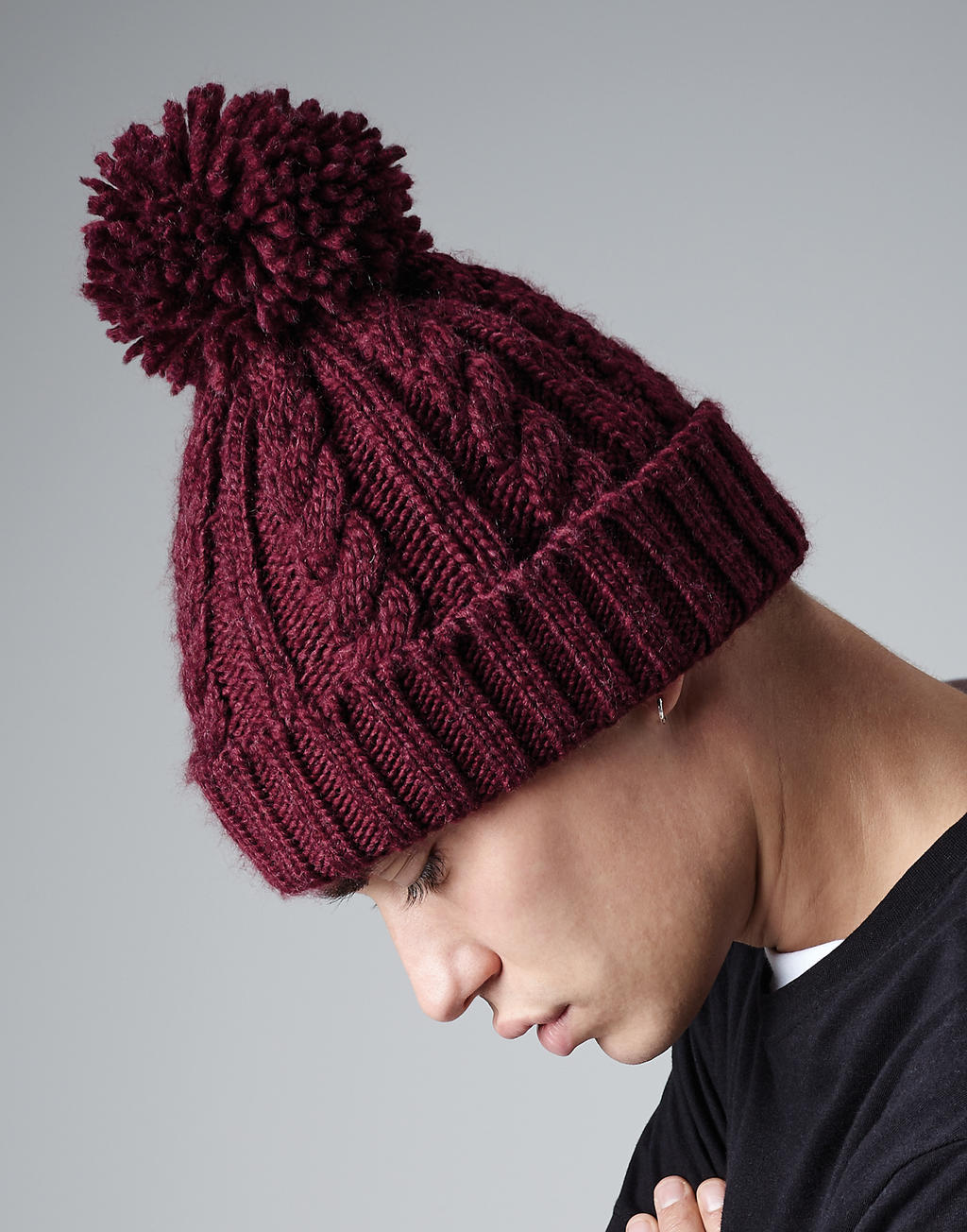 Cable Knit Melange Beanie