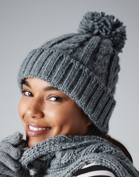 Cable Knit Melange Beanie