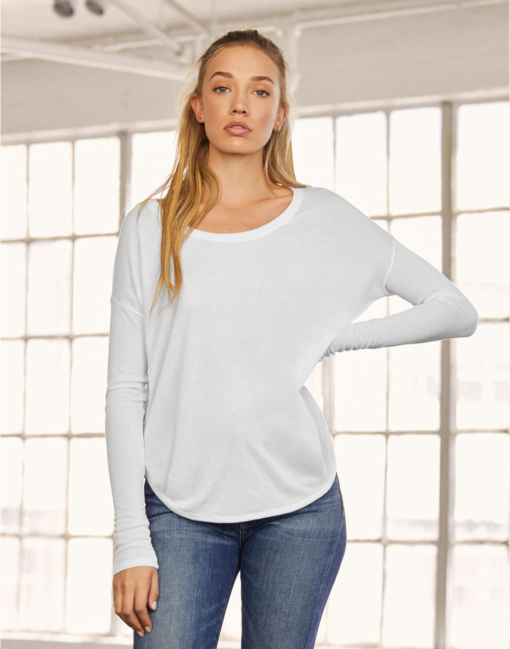 Flowy T-Shirt with 2x1 Sleeves