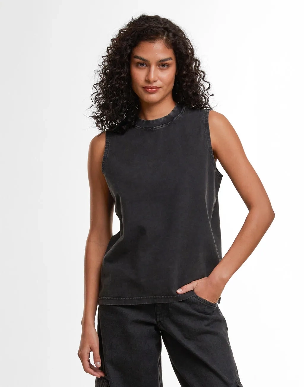 Ladies Vintage Washed Sleeveless Tee