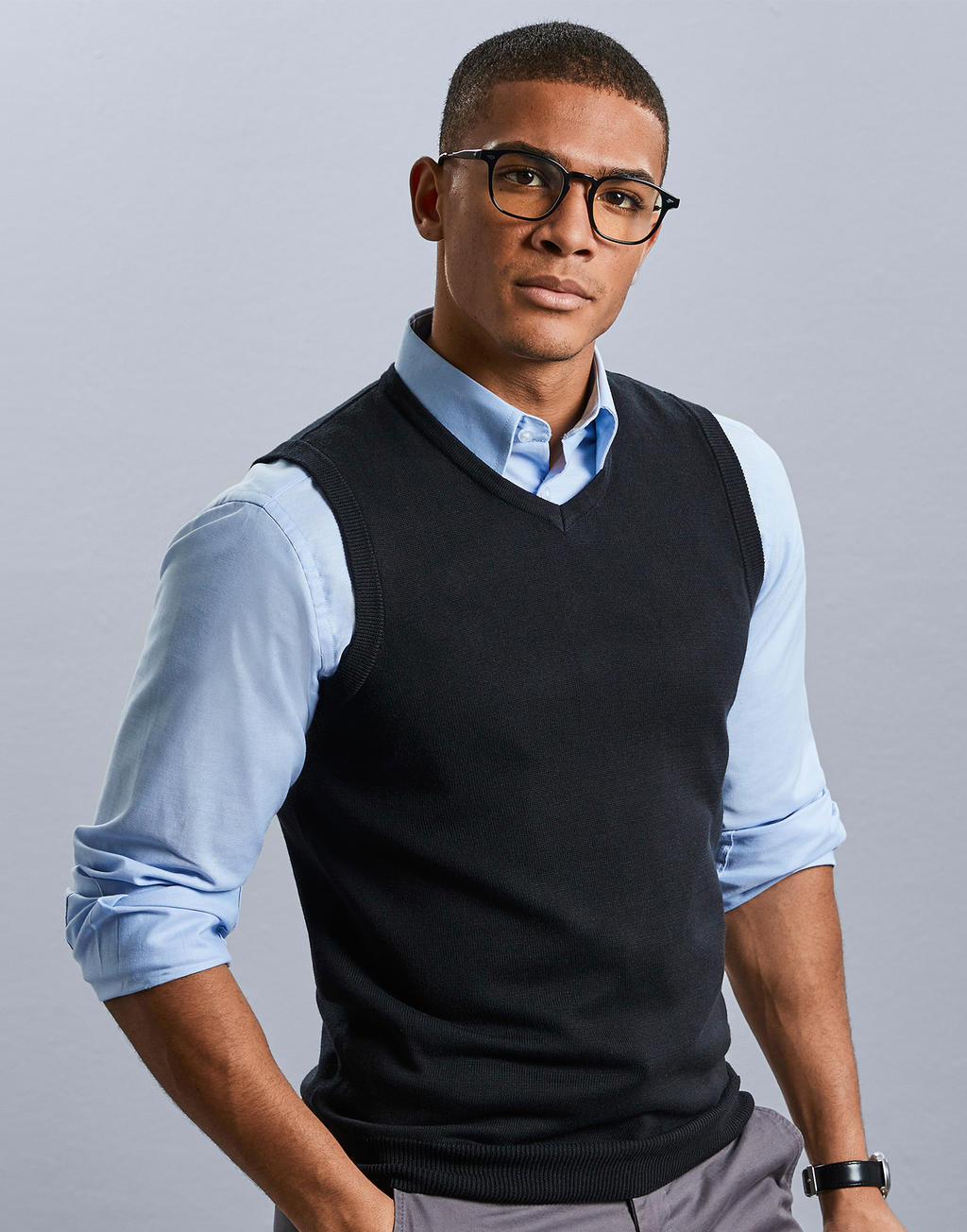 Adults` V-Neck Sleeveless Knitted Pullover