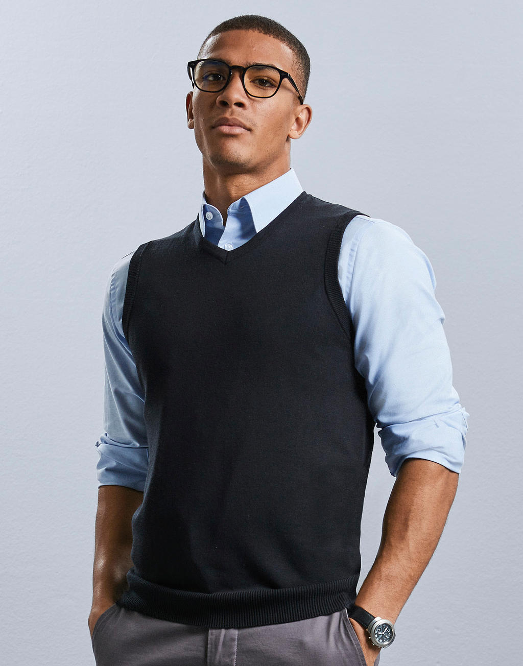 Adults` V-Neck Sleeveless Knitted Pullover